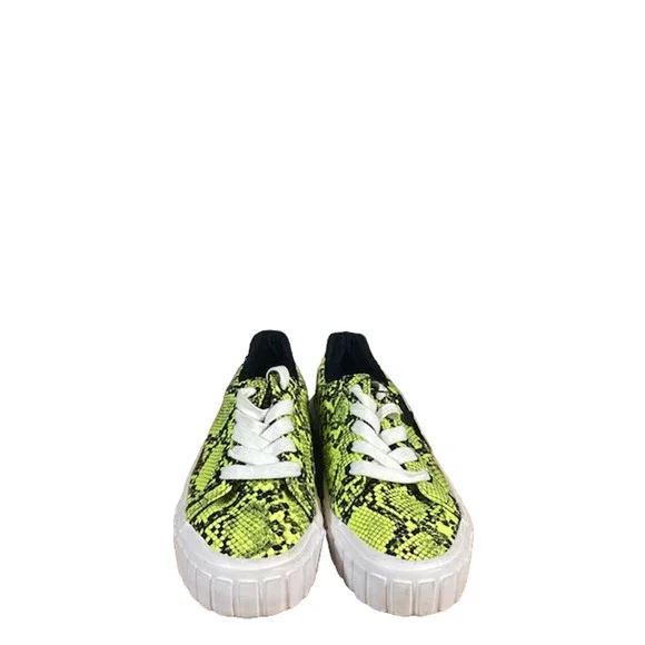 Bershka Women’s Yellow & Black Street Style Lace-Up Sneakers Size 38 - Picture 10 of 10